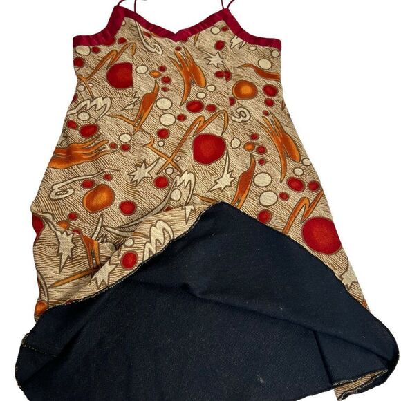 Rare Vintage 90s Retro Y2K Abstract Stretchy Spaghetti Strap Mini Dress - Picture 5 of 15